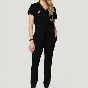 MANDALA 9 pocket scrub joggers BLACK SMALL